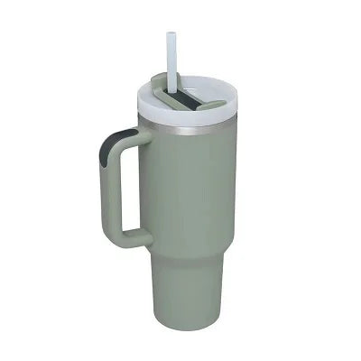 1.2L Insulated Tumbler with Handle & Straw - Stainless Steel Travel Mug