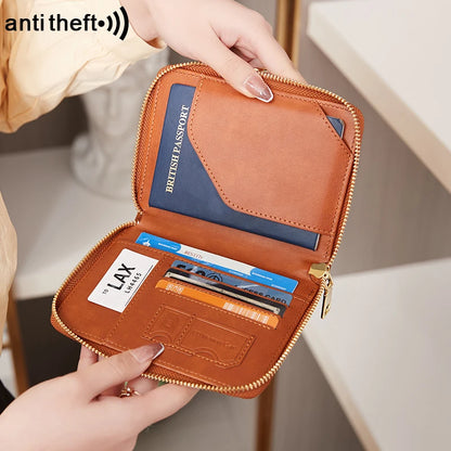 RFID Blocking Passport Holder Travel Wallet Organiser Document Bag Zipper