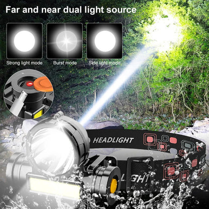 LED Headlamp Rechargeable USB Torch 500m Beam Waterproof Camping Light