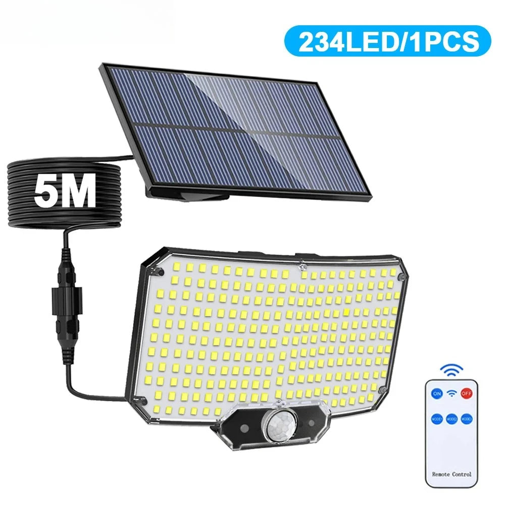 Solar Security Light 234 LED Motion Sensor Outdoor Waterproof IP65 Floodlight