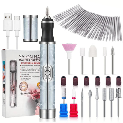 Electric Nail Drill Kit Rechargeable 20000RPM Manicure Pedicure File