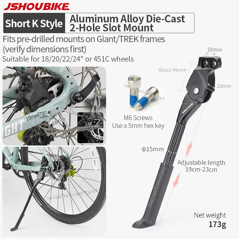 Adjustable Bicycle Kickstand Aluminium Alloy 18–29 Inch Wheels