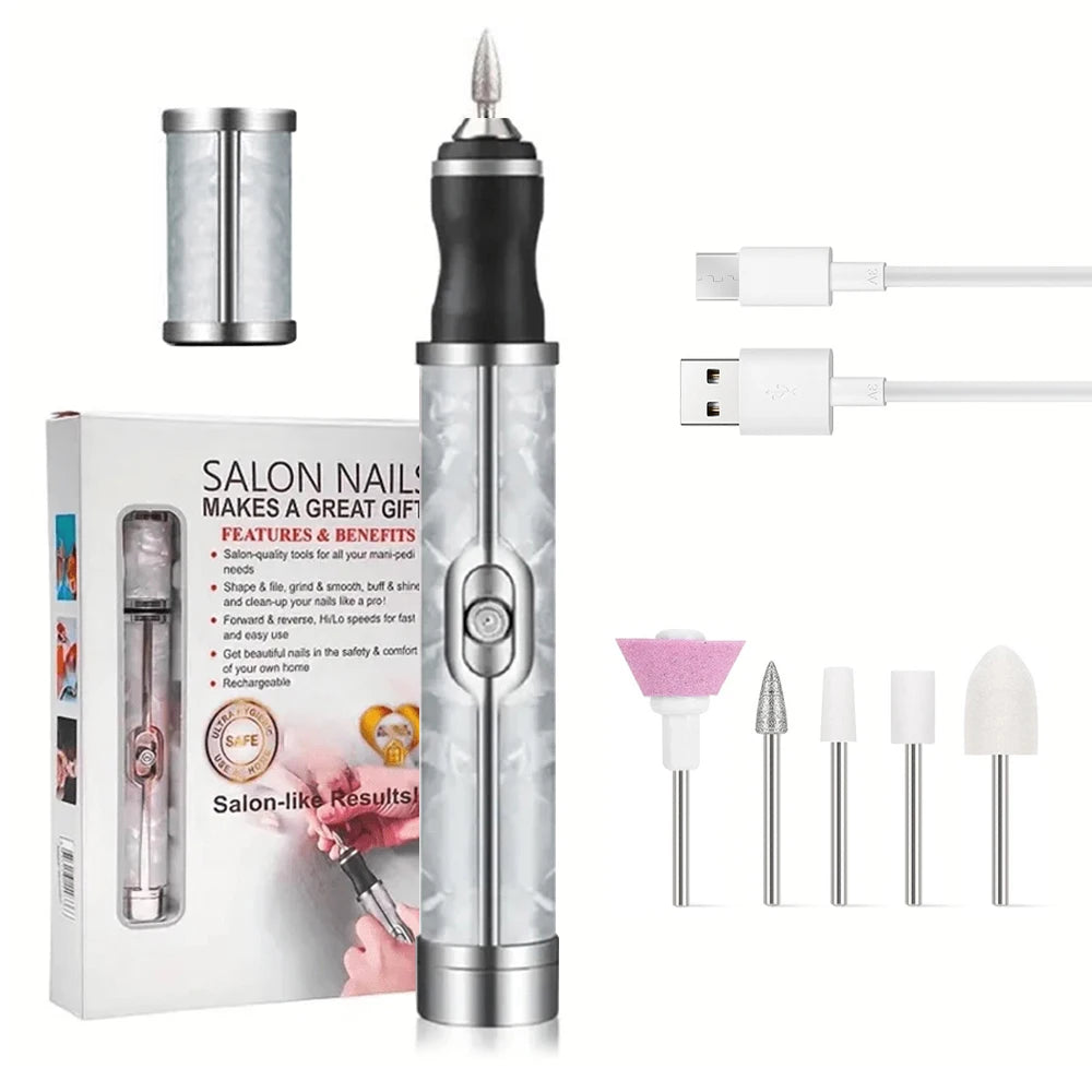 Electric Nail Drill Kit Rechargeable 20000RPM Manicure Pedicure File