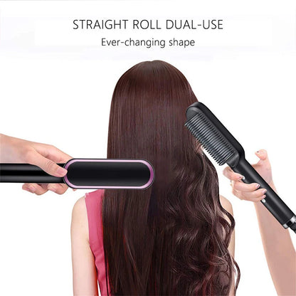 Hair Straightener Brush Electric Heated Comb PTC Ceramic Styling Tool
