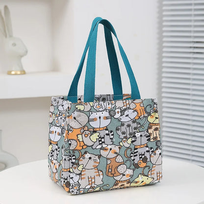 Insulated Lunch Bag Cartoon Print Large Capacity Thermal Cooler Picnic
