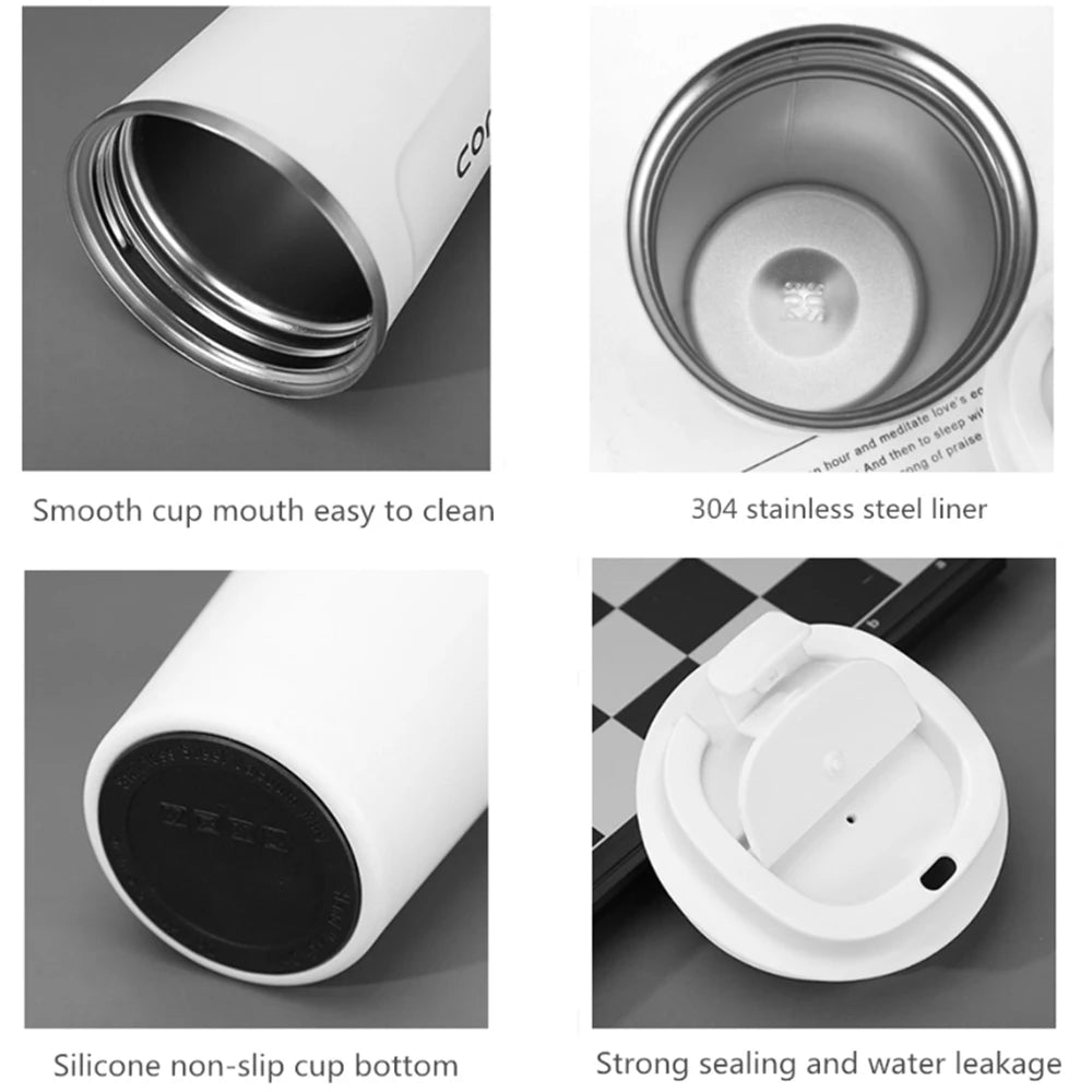 Insulated Travel Mug 380ml 510ml Stainless Steel Leak Proof Coffee Cup