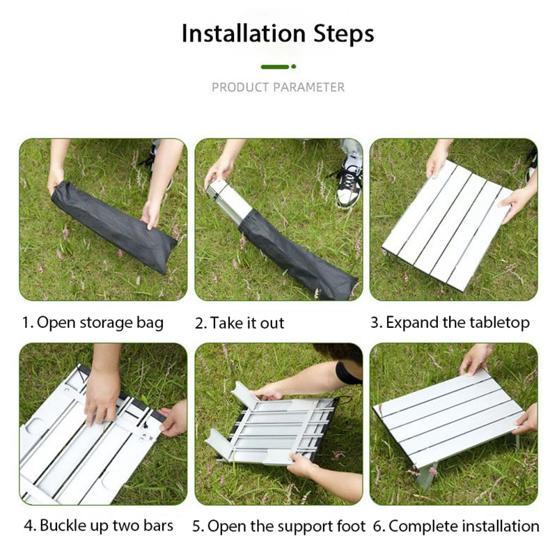 Portable Camping Table Aluminium Folding Roll-Up Picnic BBQ Outdoor Table