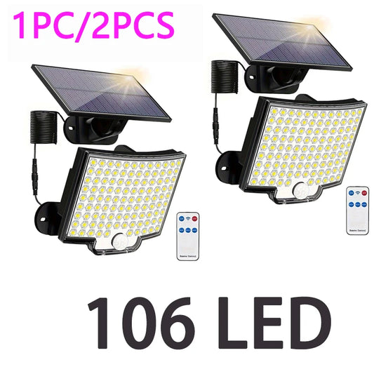 Solar Motion Sensor Light 106 LED Outdoor Security Waterproof 3500LM