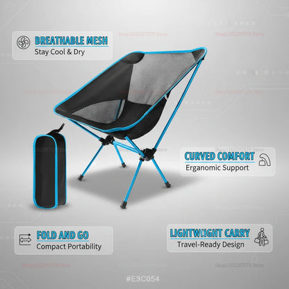 Ultralight Folding Moon Chair | Compact Camping Beach Fishing Chair