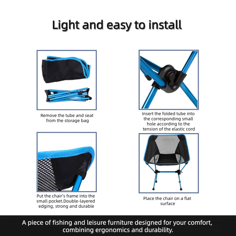 Ultralight Folding Moon Chair | Compact Camping Beach Fishing Chair