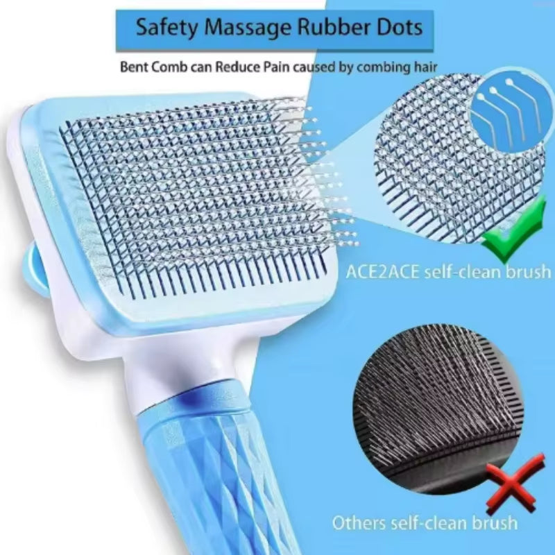 Self Cleaning Pet Grooming Brush for Dogs & Cats with Massage Pins