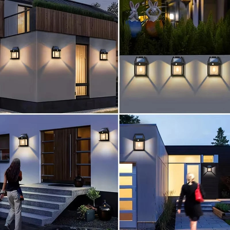 Solar Wall Light – 3 Modes Motion Sensor, Vintage Outdoor Light IP65