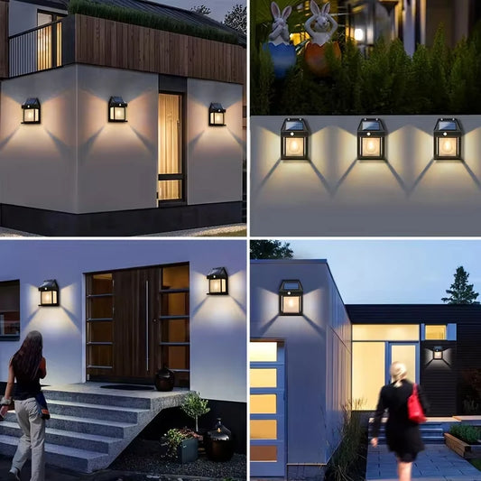 Solar Wall Light – 3 Modes Motion Sensor, Vintage Outdoor Light IP65