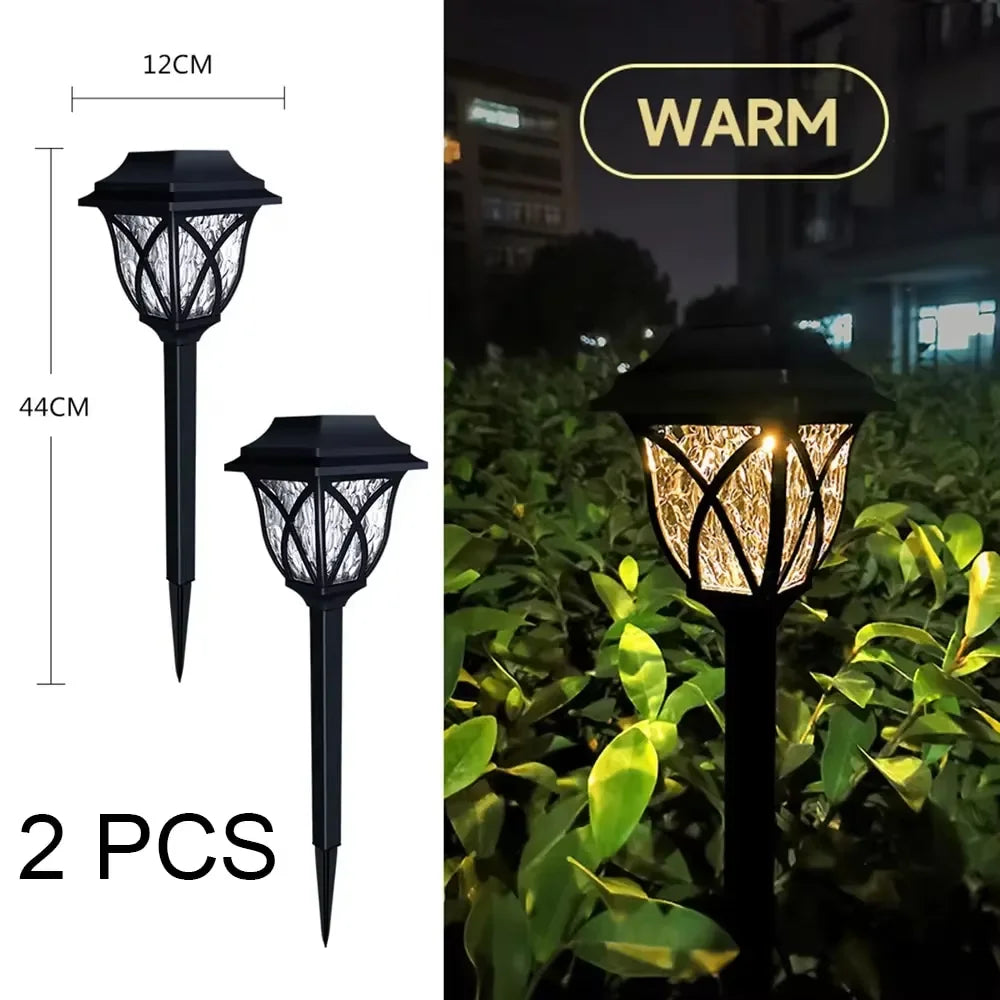 2 Pack LED Solar Lawn Lights Outdoor Waterproof Warm Light Model Garden Courtyard Walkway Villa Landscape Decorative Lights | Camping & Outdoor - Image 5