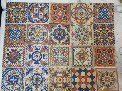 100pcs/box Retro Tiles Bathroom Kitchen Home Decor Wall Art Tiles