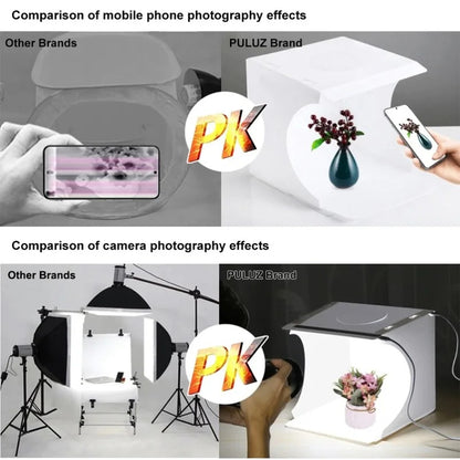 Mini Photo Studio Box - Light Tent with 20 LEDs & 6 Backdrops for Photography