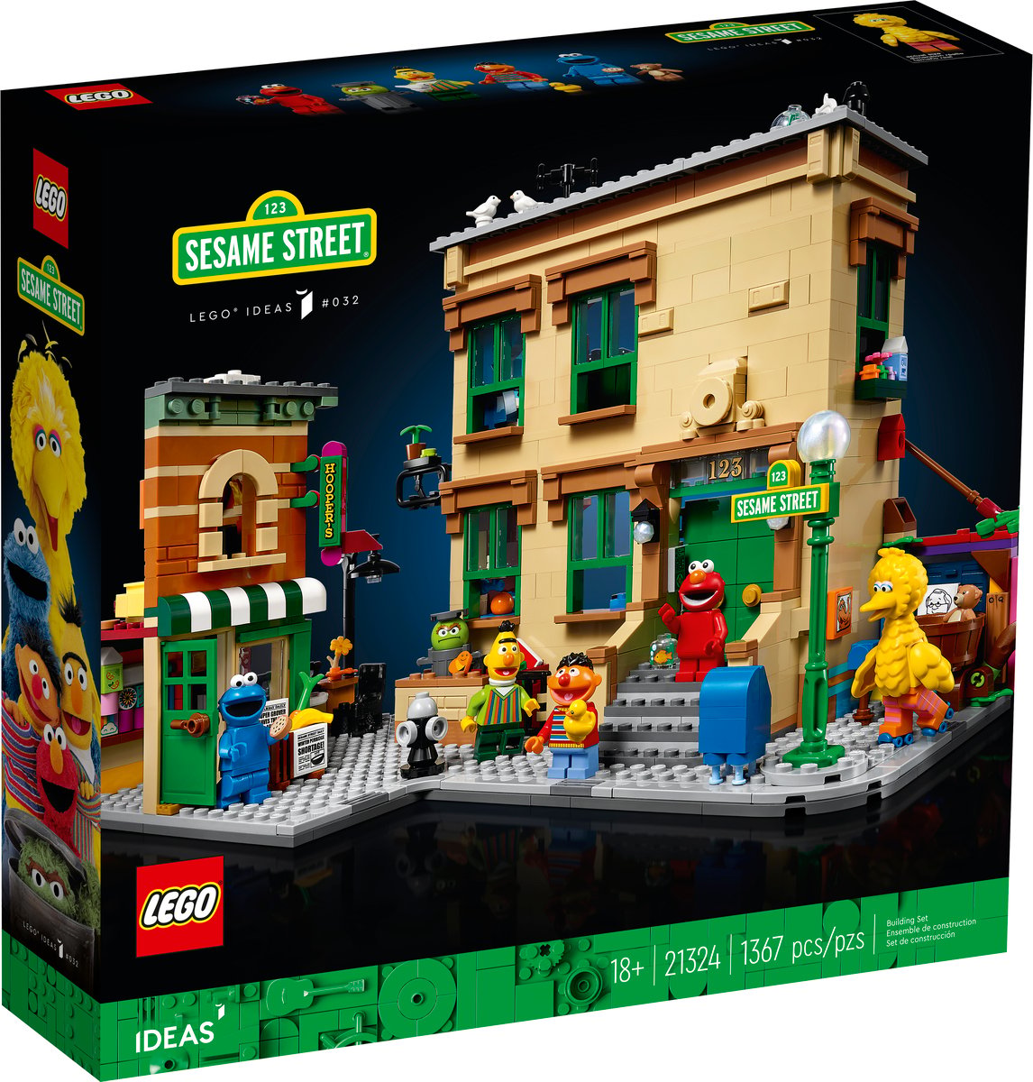 LEGO Ideas 21324 123 Sesame Street | 1,367 Pieces | 7 Characters | Retired