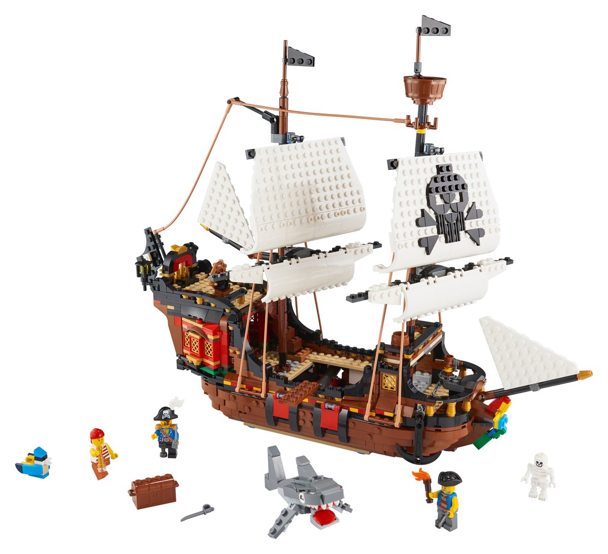 LEGO Creator 31109 Pirate Ship | 1,264 Pieces | 4 Minifigures | 3-in-1
