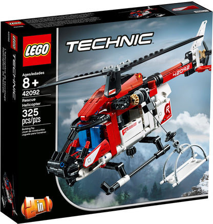 LEGO Technic 42092 Rescue Helicopter | 325 Pieces | Spinning Rotors | Winch